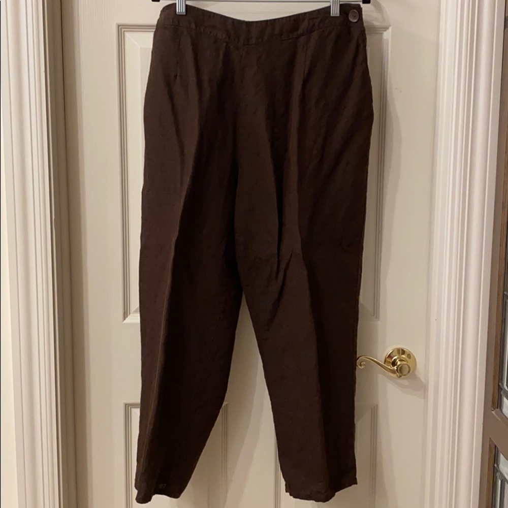 FLAX brand washable linen brown pants - size L